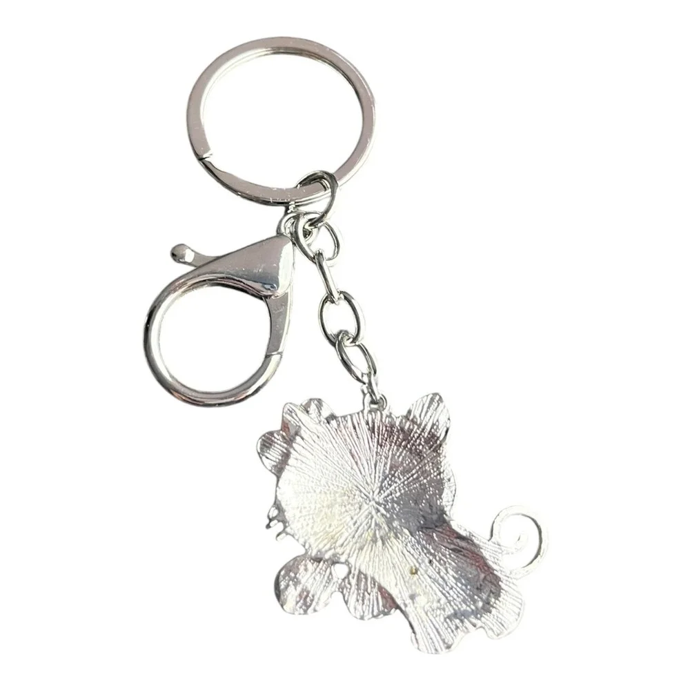 Women's Pink Silver Rhinestone Crystal Cat Key Chain Bling Charm Key Finder 4